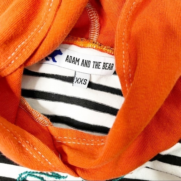 Adam and the Bear Unisex Striped Octopus Soft Hoodie Size Kids XXS - Picture 4 of 4